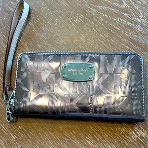Michael Kors Metallic Logo Wristlet